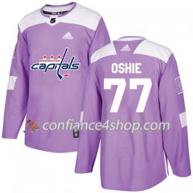 Adidas Maillot de Hockey Washington Capitals T.J. Oshie 77 2017-2018 Violet Fights Cancer Practice Authentic - Homme